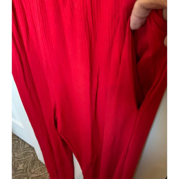 Ribbed knit jumpsuit jogger, romper, red size XL 16/18 NEW - Picture 8 of 16